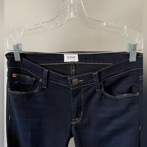 Hudson Krista Super Skinny Dark Wash Ripped Jeans